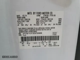 2014 Ford F-150 XL with VIN 1FTNF1CF1EKF20858, listed as a Copart auction lot 82112234 with 171,645 mi miles and Salvage Title. Bid and sale history available at carsss.com. Image 12.