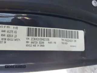 2009 Chrysler 300 Touring with VIN 2C3KA53V59H621936, listed as a IAAI auction lot 42112314 with 198,461 mi miles. Bid and sale history available at carsss.com. Image 9.