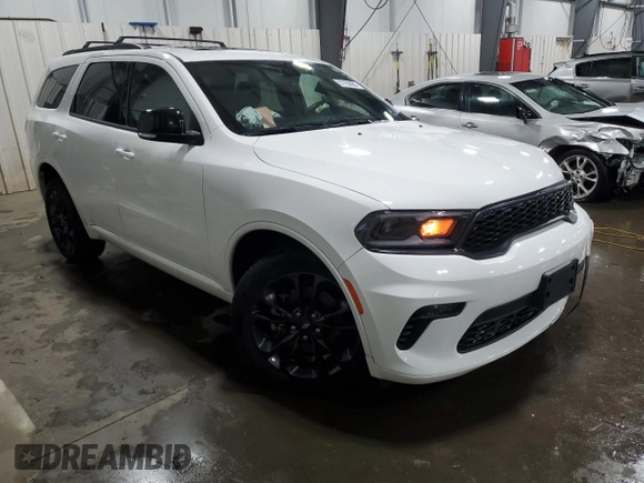 2021 Dodge Durango GT Plus with VIN 1C4RDJDG0MC521376, listed as a Copart auction lot 57703085 with 32,492 mi miles and Salvage title. Bid and sale history available at DreamBid. Image 4.