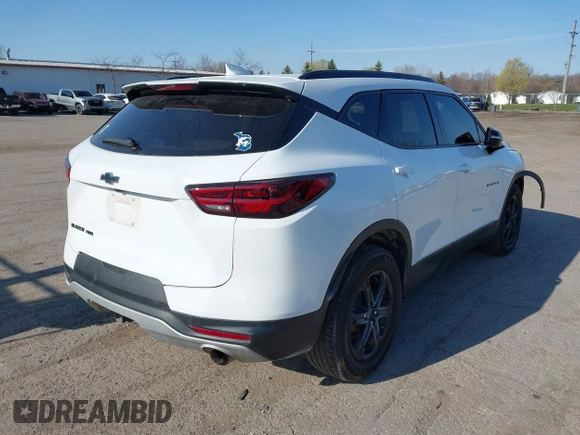 2023 Chevrolet Blazer LT with VIN 3GNKBJRSXPS162712, listed as a IAAI auction lot 42056878 with 52,500 mi miles and . Bid and sale history available at DreamBid. Image 4.