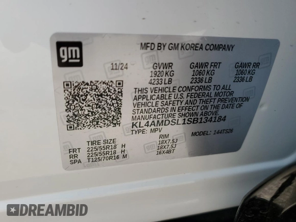 2025 Buick Encore GX Sport Touring с VIN KL4AMDSL1SB134184, выставлен на аукционе Copart как лот 53405055 с пробегом 25 миль миль и Чистый • Clean title. История ставок и продаж доступна на DreamBid. Изображение 12.