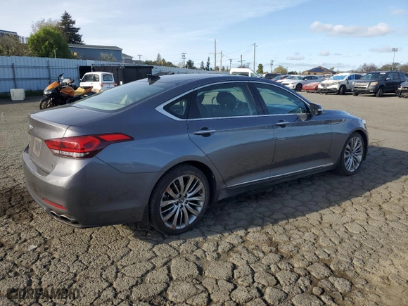 2015 Hyundai Genesis 5.0L with VIN KMHGN4JF0FU072937, listed as a Copart auction lot 47701725 with 57,081 mi miles and Salvage Title. Bid and sale history available at carsss.com. Image 3.