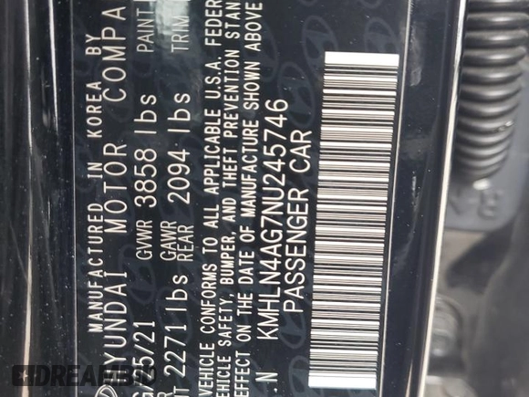 2022 Hyundai Elantra SEL z VIN KMHLN4AG7NU245746, wystawiony jako Copart lot #48896585 z przebiegiem 35 758 mil mil oraz Szkoda całkowita • Salvage title. Historia ofert i sprzedaży dostępna na DreamBid. Obrazek 13.
