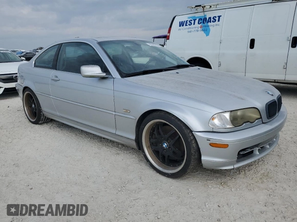 2002 BMW 3 Series 330Ci with VIN WBABN53472JU26266, listed as a Copart auction lot 76329264 with Not provided miles and Salvage title. Bid and sale history available at DreamBid. Image 4.