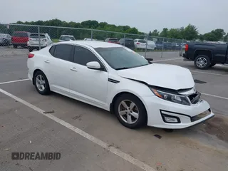 2014 Kia Optima LX with VIN KNAGM4A7XE5481131, listed as a IAAI auction lot 42494495 with 97,223 mi miles and . Bid and sale history available at DreamBid. Image 1.