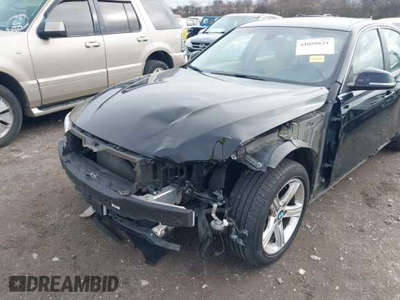 2015 BMW 3 Series 328i with VIN WBA3A5C59FF606446, listed as a IAAI auction lot 41059621 with 109,503 mi miles. Bid and sale history available at carsss.com. Image 6.