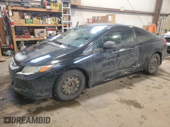 2012 Honda Civic Cpe EX-L with VIN 2HGFG3B99CH005721, listed as a Copart auction lot 44952745 with 154,835 mi miles and Salvage Title. Bid and sale history available at carsss.com. Image 1.