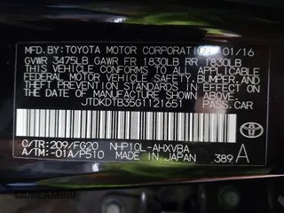 2016 Toyota Prius One with VIN JTDKDTB35G1121651, listed as a IAAI auction lot 42172748 with 72,500 mi miles and . Bid and sale history available at DreamBid. Image 9.