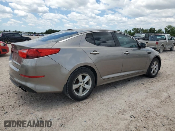 2015 Kia Optima LX with VIN 5XXGM4A71FG378616, listed as a Copart auction lot 56379315 with 129,665 mi miles and Salvage Title. Bid and sale history available at DreamBid. Image 3.