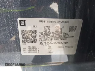 2019 Cadillac Escalade Premium Luxury z VIN 1GYS4CKJ8KR132419, wystawiony jako IAAI lot #42277234 z przebiegiem 113 439 mil mil oraz . Historia ofert i sprzedaży dostępna na DreamBid. Obrazek 9.