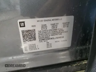 2020 Chevrolet Traverse LT Cloth z VIN 1GNEVGKW1LJ324016, wystawiony jako Copart lot #50930445 z przebiegiem 152 112 mil mil oraz Nie do naprawy • Non repairable. Historia ofert i sprzedaży dostępna na DreamBid. Obrazek 13.