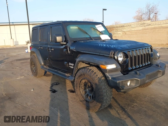 2020 Jeep Wrangler Unlimited Sport S with VIN 1C4HJXDG5LW170579, listed as a IAAI auction lot 41429548 with Not provided miles and . Bid and sale history available at DreamBid. Image 1.