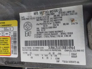 2014 Lincoln MKZ Hybrid with VIN 3LN6L2LU1ER814964, listed as a IAAI auction lot 40712613 with Not provided miles and . Bid and sale history available at DreamBid. Image 9.