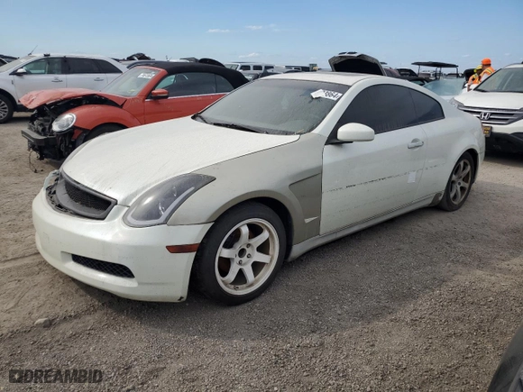 2003 Infiniti G35 Coupe w/Leather with VIN JNKCV54E23M221600, listed as a Copart auction lot 76193864 with 0 miles and Salvage Title. Bid and sale history available at carsss.com. Image 1.