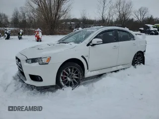 2015 Mitsubishi Lancer Evolution Final Edition with VIN JA32W7FV4FU027186, listed as a Copart auction lot 87299484 with 69,266 mi miles and Salvage Title. Bid and sale history available at carsss.com. Image 1.