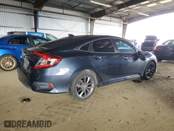 2020 Honda Civic Sedan EX-L with VIN 19XFC1F75LE212674, listed as a Copart auction lot 50965015 with 57,789 mi miles and Salvage Title. Bid and sale history available at carsss.com. Image 3.