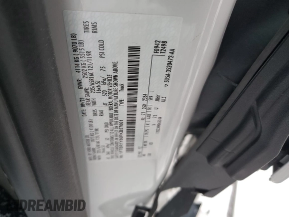 2023 Ford Transit Cargo with VIN 1FTBR1Y86PKB57061, listed as a Copart auction lot 82425824 with Not Provided miles and Salvage Title. Bid and sale history available at DreamBid. Image 12.