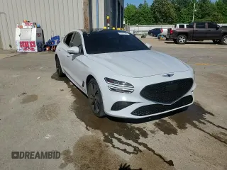 2022 Genesis G70 3.3T with VIN KMTG54TE8NU085587, listed as a Copart auction lot 57897535 with 23,785 mi miles and Salvage title. Bid and sale history available at DreamBid. Image 13.