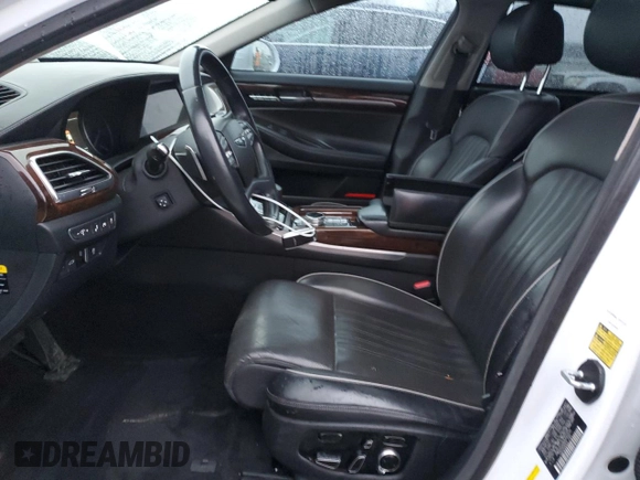 2017 Genesis G90 Premium with VIN KMHG34JA8HU033526, listed as a Copart auction lot 84528214 with 74,423 mi miles and Salvage Title. Bid and sale history available at DreamBid. Image 7.