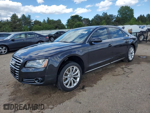 2012 Audi A8 z VIN WAURVAFD2CN021722, wystawiony jako Copart lot #58353745 z przebiegiem 117 302 mil mil oraz Szkoda całkowita • Salvage title. Historia ofert i sprzedaży dostępna na DreamBid. Obrazek 1.