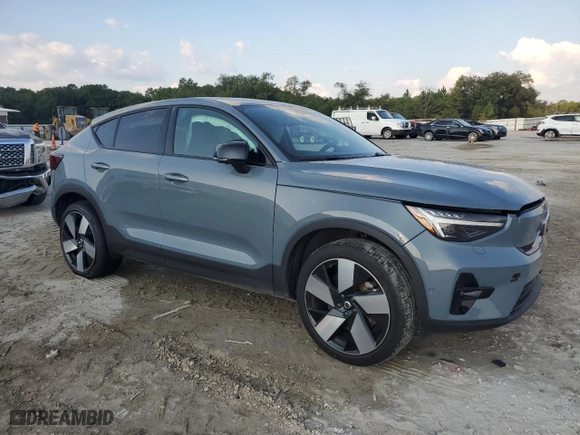 2023 Volvo C40 Recharge Pure Electric Ultimate with VIN YV4ED3GM4P2026472, listed as a Copart auction lot 67486994 with 0 mi miles and Salvage Title. Bid and sale history available at carsss.com. Image 4.