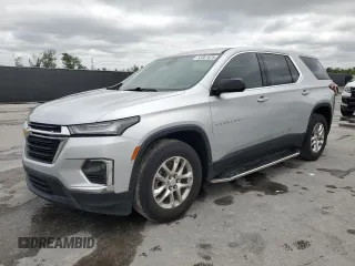 2022 Chevrolet Traverse LS with VIN 1GNERFKW1NJ100987, listed as a Copart auction lot 52361825 with 34,846 mi miles and Salvage title. Bid and sale history available at DreamBid. Image 1.