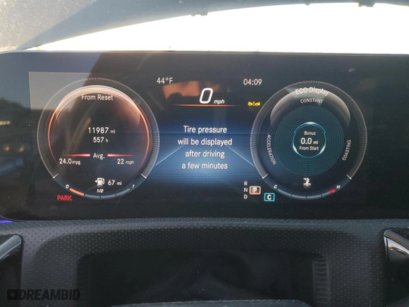 2023 Mercedes-Benz CLA with VIN W1K5J4HB5PN333104, listed as a Copart auction lot 87715785 with 11,987 mi miles and Salvage Title. Bid and sale history available at carsss.com. Image 9.