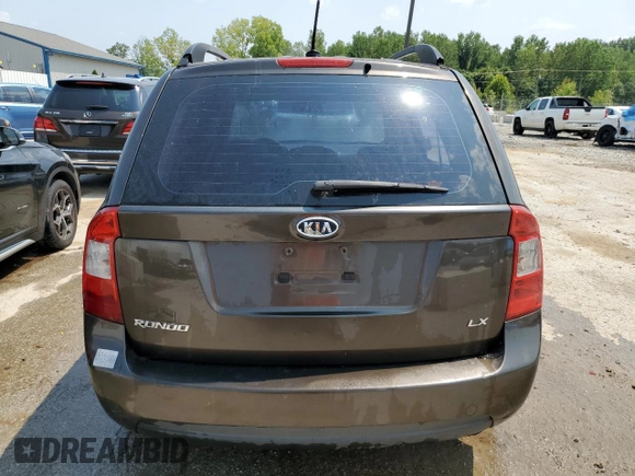 2009 Kia Rondo LX Base with VIN KNAFG528697266422, listed as a Copart auction lot 65730474 with 175,649 mi miles and Non Repairable. Bid and sale history available at carsss.com. Image 6.