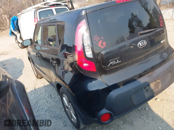 2014 Kia Soul + with VIN KNDJP3A53E7078654, listed as a IAAI auction lot 41672511 with 108,052 mi miles. Bid and sale history available at carsss.com. Image 3.