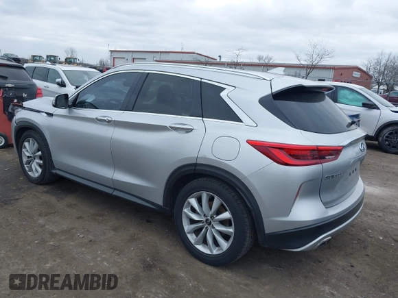 2019 Infiniti QX50 LUXE with VIN 3PCAJ5M17KF122263, listed as a IAAI auction lot 41277687 with 58,338 mi miles. Bid and sale history available at carsss.com. Image 3.