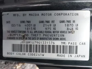 2016 Mazda Mazda3 i Sport with VIN JM1BM1U79G1331576, listed as a IAAI auction lot 41959336 with 62,334 mi miles. Bid and sale history available at carsss.com. Image 9.