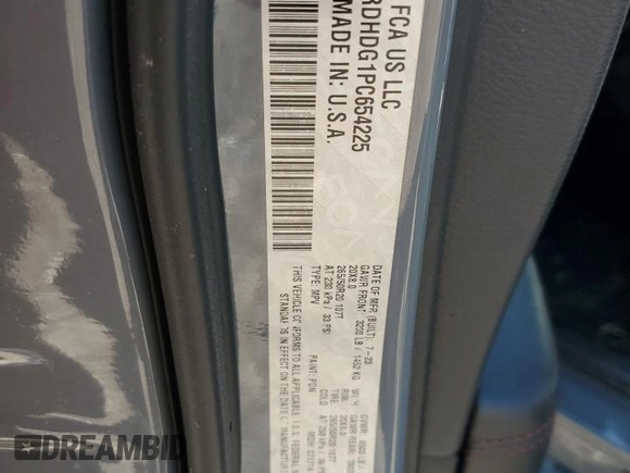 2023 Dodge Durango GT z VIN 1C4RDHDG1PC654225, wystawiony jako Copart lot #52720845 z przebiegiem 19 429 mil mil oraz Szkoda całkowita • Salvage title. Historia ofert i sprzedaży dostępna na DreamBid. Obrazek 14.