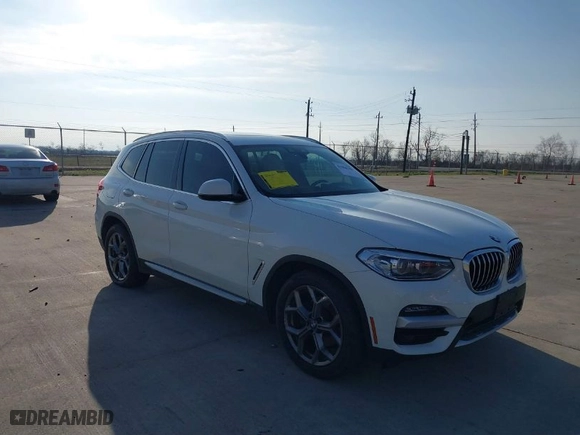 2021 BMW X3 sDrive30i with VIN 5UXTY3C08M9E99698, listed as a IAAI auction lot 41584248 with 46,450 mi miles. Bid and sale history available at carsss.com. Image 1.