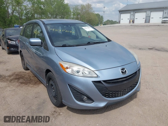 2012 Mazda 5 Grand Touring z VIN JM1CW2DL2C0127851, wystawiony jako IAAI lot #42217090 z przebiegiem 123 900 mil mil oraz . Historia ofert i sprzedaży dostępna na DreamBid. Obrazek 1.