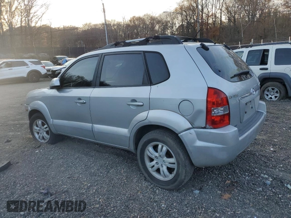 2007 Hyundai Tucson SE with VIN KM8JN12D17U587870, listed as a Copart auction lot 80851704 with 185,437 mi miles and Salvage Title. Bid and sale history available at carsss.com. Image 2.