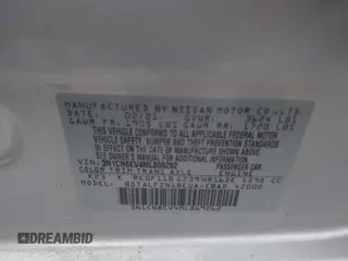 2021 Nissan Versa SV with VIN 3N1CN8EV4ML869262, listed as a IAAI auction lot 41408655 with 70,623 mi miles. Bid and sale history available at carsss.com. Image 9.