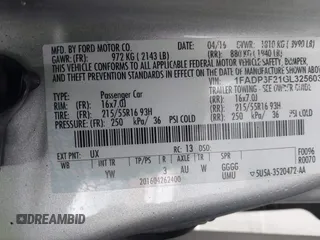 2016 Ford Focus SE with VIN 1FADP3F21GL325603, listed as a IAAI auction lot 41562523 with 97,749 mi miles. Bid and sale history available at carsss.com. Image 9.