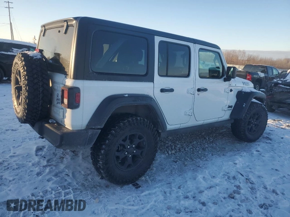 2021 Jeep Wrangler Unlimited Willys with VIN 1C4HJXDN9MW831580, listed as a Copart auction lot 87235714 with 42,442 mi miles and Non Repairable. Bid and sale history available at DreamBid. Image 3.