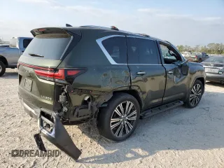 2023 Lexus LX 600 Luxury z VIN JTJGB7CX0P4030724, wystawiony jako Copart lot #75330654 z przebiegiem 17 614 mil mil oraz Szkoda całkowita • Salvage title. Historia ofert i sprzedaży dostępna na DreamBid. Obrazek 3.