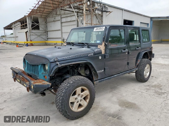 2008 Jeep Wrangler Unlimited Rubicon z VIN 1J4GA69128L529271, wystawiony jako Copart lot #58939945 z przebiegiem 94 503 mil mil oraz Szkoda całkowita • Salvage title. Historia ofert i sprzedaży dostępna na DreamBid. Obrazek 1.
