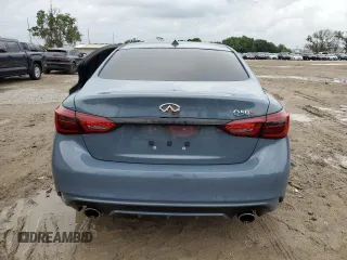 2022 Infiniti Q50 Red Sport 400 with VIN JN1FV7DP7NM370229, listed as a Copart auction lot 55123274 with 36,057 mi miles and Salvage Title. Bid and sale history available at DreamBid. Image 6.