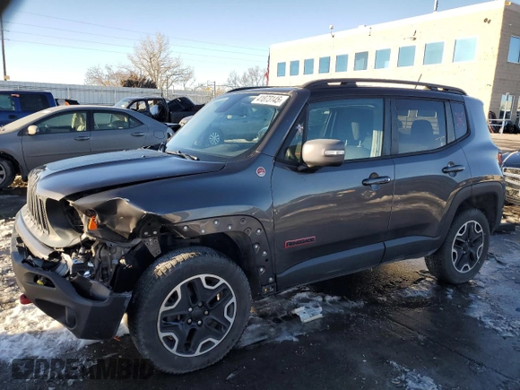 2016 Jeep Renegade Trailhawk with VIN ZACCJBCT8GPD48936, listed as a Copart auction lot 41873145 with 196,632 mi miles and Non Repairable. Bid and sale history available at carsss.com. Image 1.