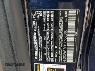 2017 Mercedes-Benz GLS 450 with VIN 4JGDF6EE0HA786200, listed as a Copart auction lot 59059465 with 151,829 mi miles and Salvage title. Bid and sale history available at DreamBid. Image 13.