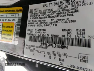 2020 Lincoln MKZ Reserve with VIN 3LN6L5F91LR604094, listed as a IAAI auction lot 41574599 with 72,508 mi miles. Bid and sale history available at carsss.com. Image 9.