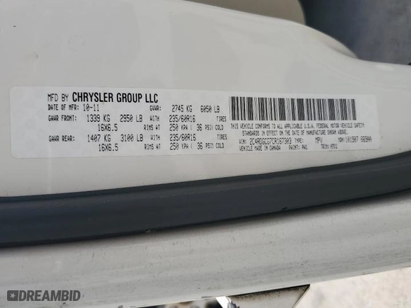 2012 Dodge Grand Caravan SXT with VIN 2C4RDGCG7CR167303, listed as a Copart auction lot 54131385 with 135,987 mi miles and Clean Title. Bid and sale history available at carsss.com. Image 13.