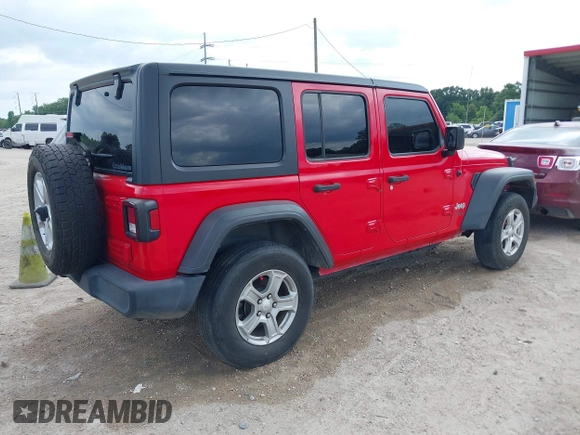 2019 Jeep Wrangler Unlimited Sport S with VIN 1C4HJXDN6KW639739, listed as a IAAI auction lot 42432143 with Not provided miles and . Bid and sale history available at DreamBid. Image 4.