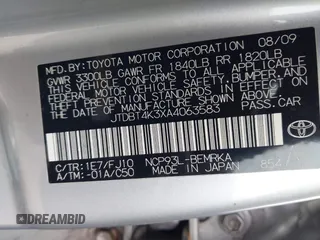 2010 Toyota Yaris с VIN JTDBT4K3XA4063583, выставлен на аукционе IAAI как лот 41943972 с пробегом 170 729 миль миль и . История ставок и продаж доступна на DreamBid. Изображение 9.