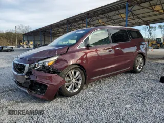 2016 Kia Sedona SX-L with VIN KNDME5C18G6145637, listed as a Copart auction lot 46602575 with 158,177 mi miles and Salvage Title. Bid and sale history available at carsss.com. Image 1.