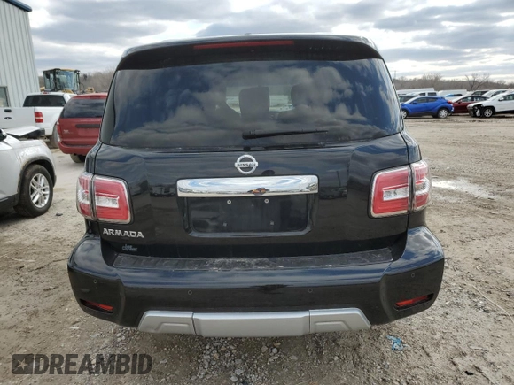 2017 Nissan Armada SV with VIN JN8AY2ND5H9007347, listed as a Copart auction lot 47767925 with 186,540 mi miles and Salvage Title. Bid and sale history available at carsss.com. Image 6.