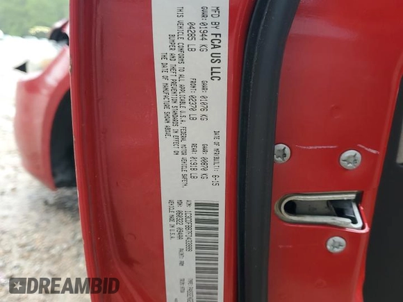2015 Dodge Dart SXT with VIN 1C3CDFBB7FD433999, listed as a Copart auction lot 58459185 with 185,580 mi miles and Salvage title. Bid and sale history available at DreamBid. Image 12.